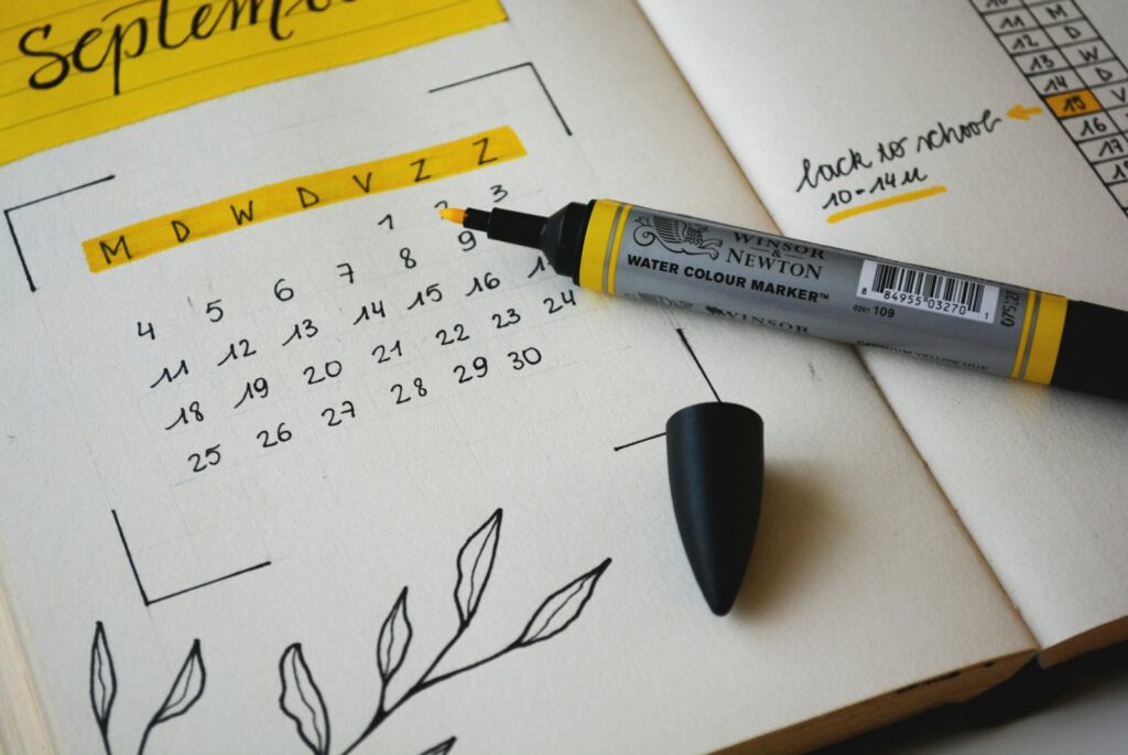 Calendar and planner used for AI appointment booking